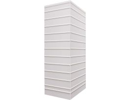 Safety Sign Slider Plastic 3-Side Free Stand, Capacity 11, 74" H x 24" W, White