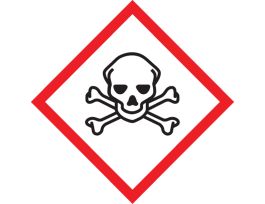 GHS Pictogram Labels, Skull & Crossbones Pictogram, 2" x 2", Adhesive Coated Paper, Roll