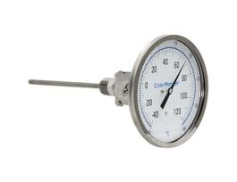 Industrial Bimetal Thermometer, 5 Dial, Adjustable Angle, 12 Stem, -40-120F (40-50C)