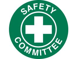 Hard Hat Emblems, 2" Dia x 0.004" D, Card of 4 Labels, White on Green