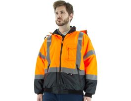 BMR JKT BLK BTM QUILT LNR HV ORNG CL 3 L