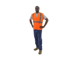 MESH VEST  VELCRO  HV ORANGE  CLASS 2 X1
