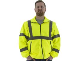 High Visibility Fleece Jacket and Liner, Yellow, ANSI 3, R  L