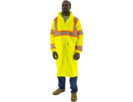 High Visibility Waterproof Rain Coat with DOT Striping, ANSI 3, R, Yellow M