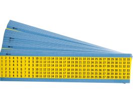 Consecutive Numbers  Wire Markers Vinyl Cloth, 1 to 33 Black on Yellow 825 Total