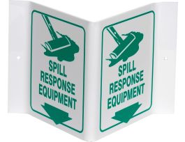 V Spill Response Equipment Sign, 8" H x 8" W, Acrylic
