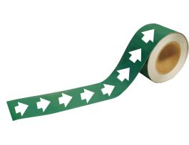 B736 1" H x 8" W, White on Green, Roll of 25 Each