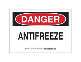 DANGER Antifreeze Sign, 10" H x 14" W x 0.06" D, Polystyrene