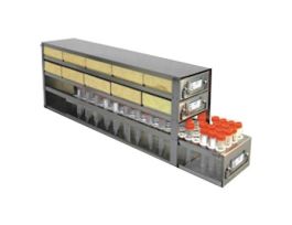 Upright Freezer Drawer Rack, 2 Drawers for 10 Boxes & 1 for (51) 50 mL Tubes