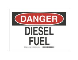 DANGER Diesel Fuel Sign, 7" H x 10" W x 0.035" D, Aluminum