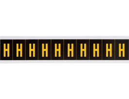 Outdoor Vinyl 1 in Yellow on Black Letters H Card of 10 Labels