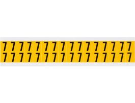 Outdoor Vinyl 0.625 in Black on Yellow Numbers 7 Card of 32 Labels