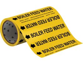 Boiler Feed Water Pipe Marker, 30' H x 8" W x 30' L, Roll of 30', Fits Pipes 2" Dia. or Smaller