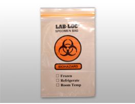 BAG SPECIMEN ORANGE 6X9 ZIP 3WALL