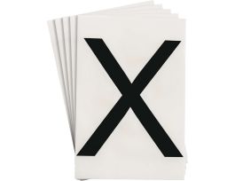 ToughStripe® Floor Marking Polyester 8 in Label Letter X Black 20/PK