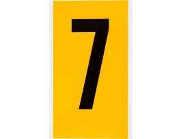 Outdoor Vinyl 6 in Black on Yellow Numbers 7 Card