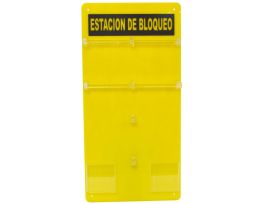20-Lock "Estacion de Bloqueo" Capacity Padlock Board - Spanish