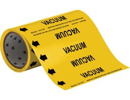 VACUUM Pipe Marker, 30' H x 8" W, Roll of 30', Fits Pipes 2" Dia. or Smaller