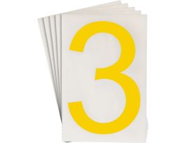 ToughStripe® Floor Marking Polyester 8 in Label Number 3 Yellow 20/PK
