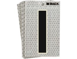 Glow in the Dark 5 in Black, Green Glow on Silver Letter I 10/PK