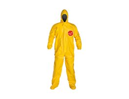 Tychem® 2000 Coverall, Hood, Elastic Wrists, Att. Socks, Storm Flap, Taped Seams, 4/CS, Yellow