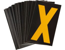 BradyLite 1 in Reflective Numbers Yellow on Black, X 25/PK