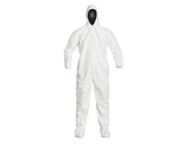 Tyvek® IsoClean® Coverall. Hooded. Elastic Wrists, Ankles. Thumbs Loops. Zipper Entry. Serged Seams, 25/CS, White