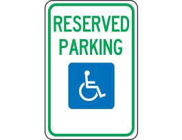 Handicap Parking Sign (Federal), Reserved Parking (w/Graphic, 18" x 12", Engineer-Grade Prismatic, EA