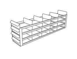 Upright Freezer Sliding Tray Eco-Racks for Standard 3" Boxes, 5 x 4 Array