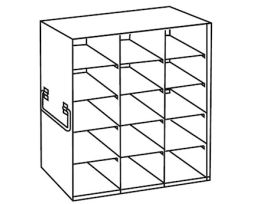 Upright Freezer Rack for 100-Place Slide Boxes, 3 x 5 Array