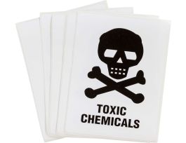 Hazard Toxic Chemicals W/Pic, 4" H x 2.875" W