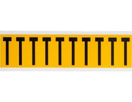 Outdoor Vinyl 1.938 in Black on Yellow Letters T Card of 10 Labels