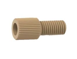 Super Flangeless Nut, Standard Knurl, Black PEEK, 1/8" OD Tubing, 1/4-28 Flat Bottom; 1/EA