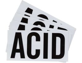 ACID Labels, 3" H x 6" W x 0.004" D