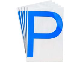 ToughStripe® Floor Marking Polyester 8 in Label Letter P Blue 20/PK