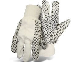 Poly/Cotton w Black PVC Dotted Palm, LG