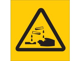 Corrosive Symbol Labels, 0.75" H x 0.75" W x 0.004" D