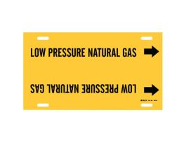 LOW PRESSURE NATURAL GAS Pipe Marker, 10" H x 24" W, Fits Pipes 8" Dia. Thru 9.875" Dia.