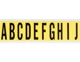 Repositionable Vinyl 2 in Black on Yellow, Letters A to J Card of 10 Labels