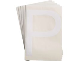 ToughStripe® Floor Marking Polyester 8 in Label Letter P White 20/PK