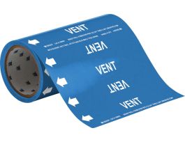 VENT Pipe Marker, 30' H x 8" W, Roll of 30', Fits Pipes 2" Dia. or Smaller