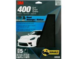 3M™ Wetordry™ Sandpaper, 32038, 400 Grit, 9 in x 11 in, 5 per pack, 20 per case
