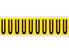 Repositionable Vinyl 2 in Black on Yellow, Letters U Card of 10 Labels