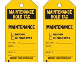 Maintenance Hold Tag Accident Prevention Tags Paper 5.75 in H x 3 in W 100PK