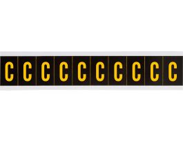 Outdoor Vinyl 2 in Yellow on Black Letters C Card of 10 Labels