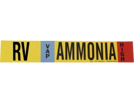RV VAP AMMONIA HIGH Pipe Marker, 26" H x 12" W, Fits Pipes 2.5" Dia. Thru 7.875" Dia.