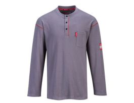 T-SHIRT CREW NECK BUTTON COTTON GRAY 4XL