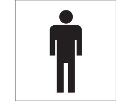 Man Picto Sign, 7" H x 7" W x 0.006" D, Polyester
