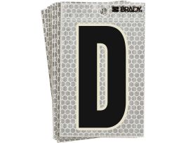 Glow in the Dark 3 in Black, Green Glow on Silver Letter D 10/PK