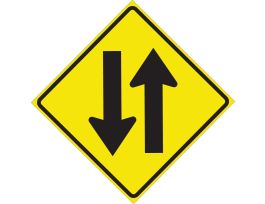 2-Way Traffic Picto Sign, 24" H x 24" W x 0.090" D, Aluminum